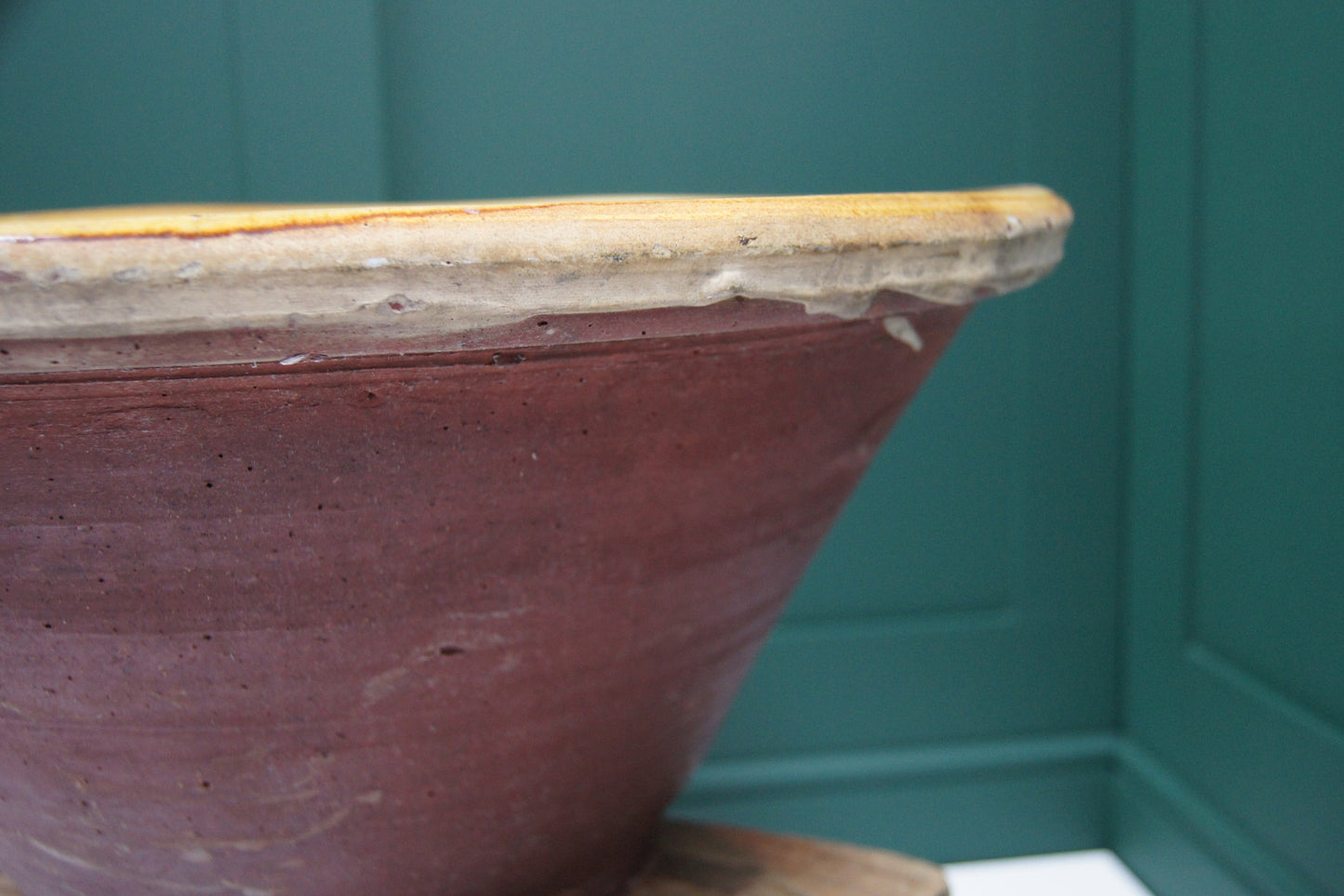 Large Antique Redware Dairy Bowl