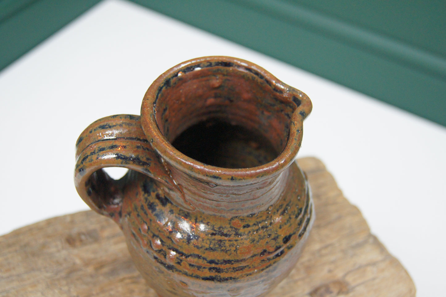Handmade Jug with Brown and Black Glaze