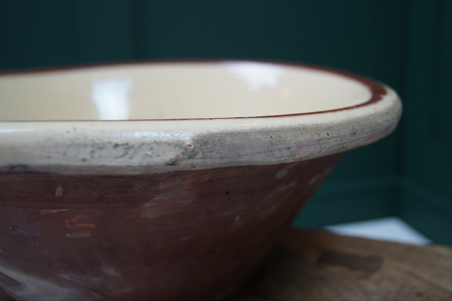 Antique Redware Dairy Bowl