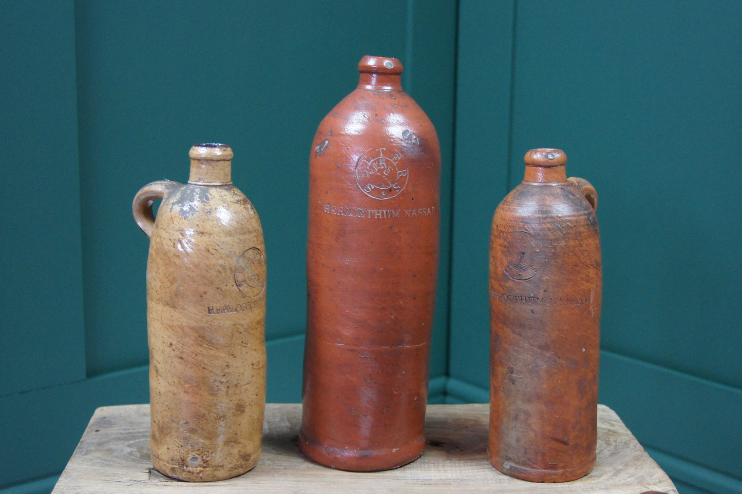 Antique German Stoneware Bottle - Medium