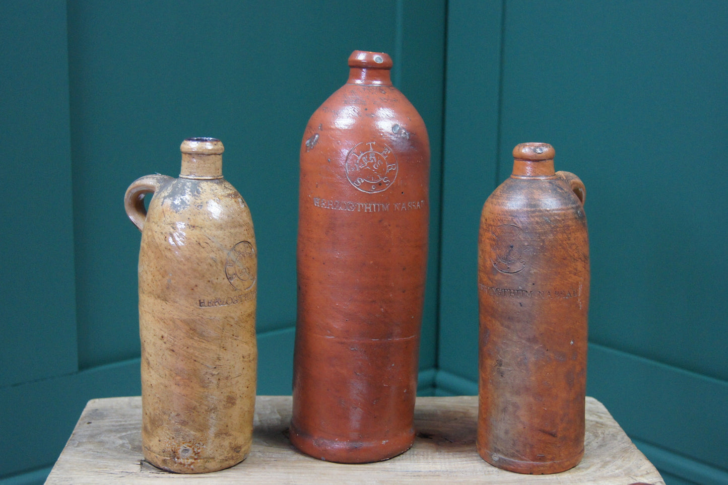 Antique German Stoneware Bottle - Medium