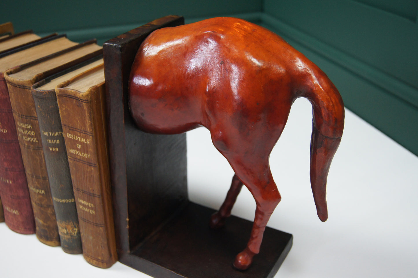 Large Horse Liberty Style Leather Bookends