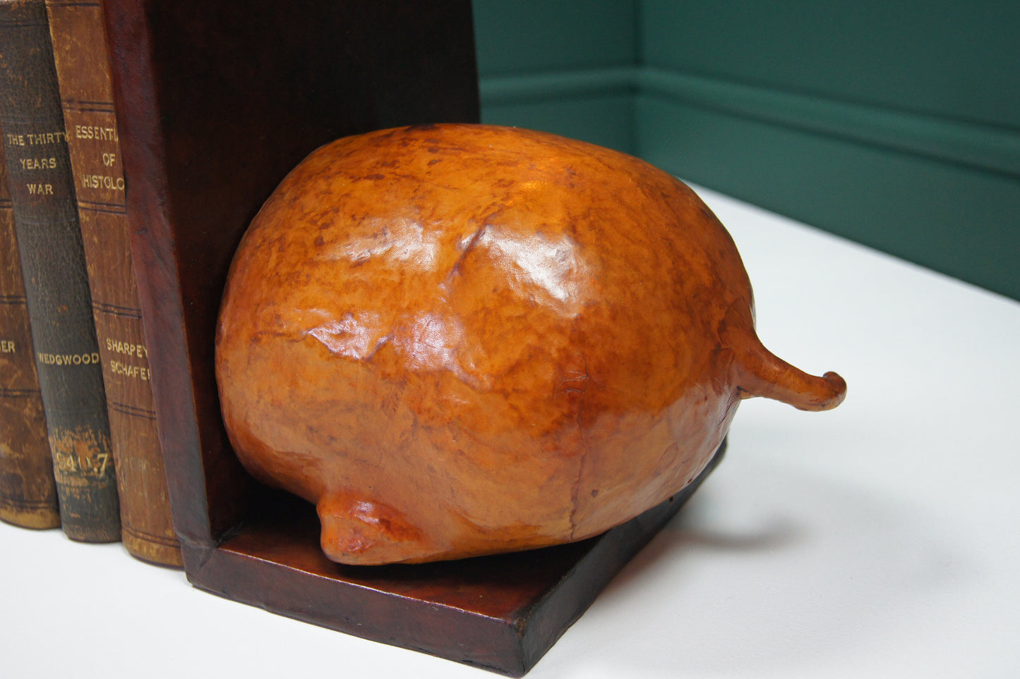 Large Hippopotamus Liberty style Leather Bookends