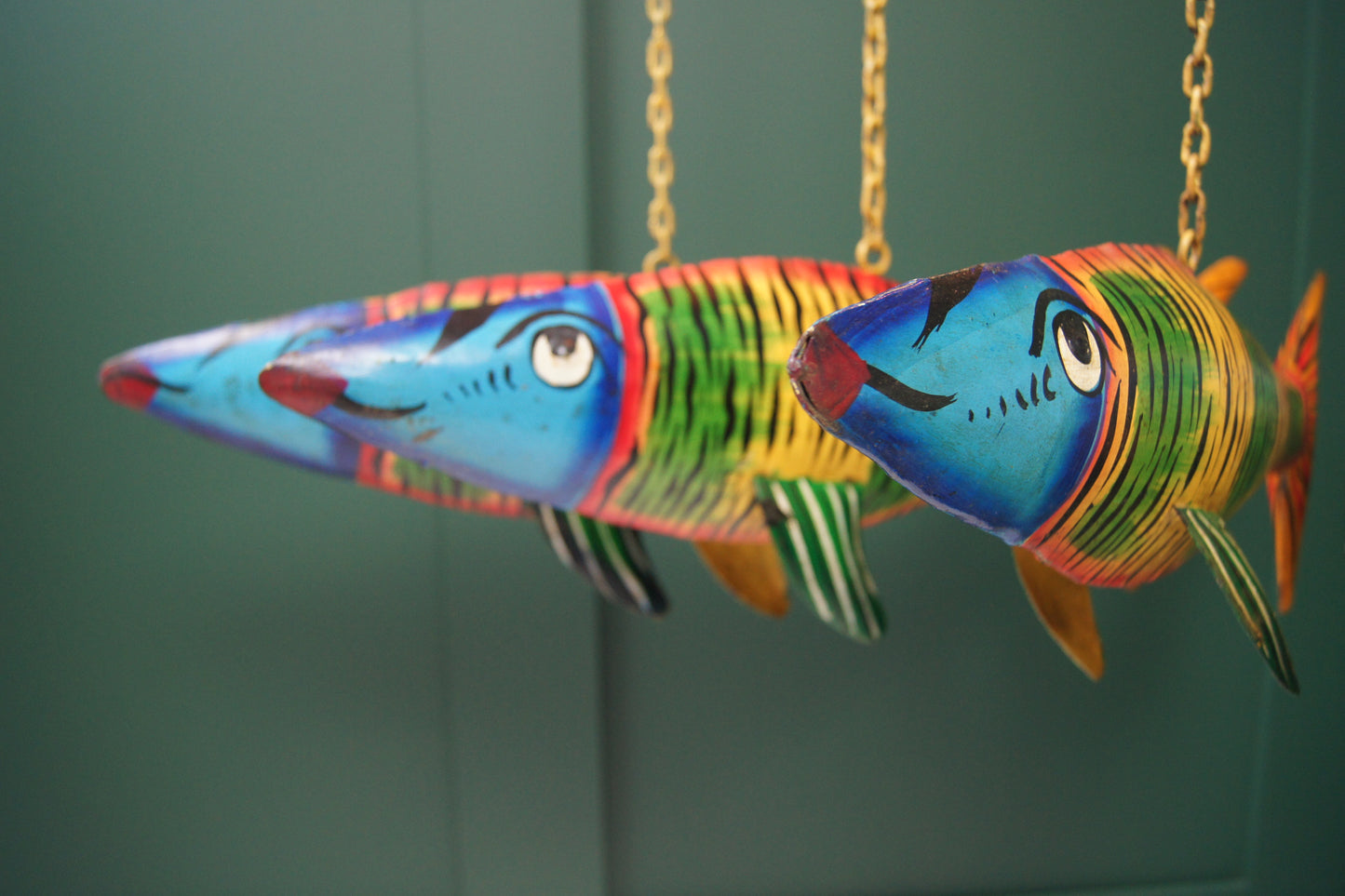 Hanging Painted fish - Multicoloured