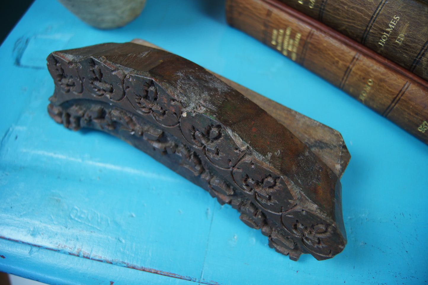 Large Vintage Reclaimed Wooden Indian Printing Block Stamp