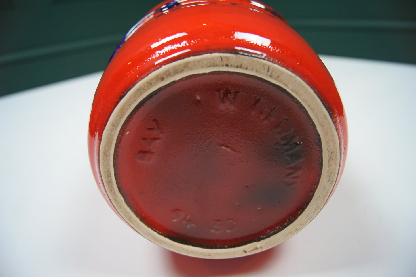 Large Red & Blue West German Vase '94-30'