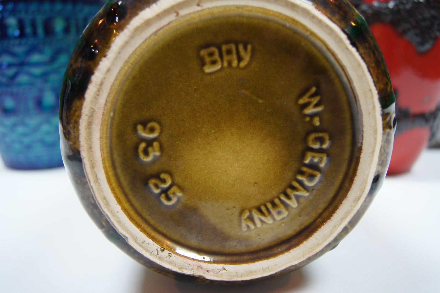 Medium Green & Brown West German Vase '93-25'