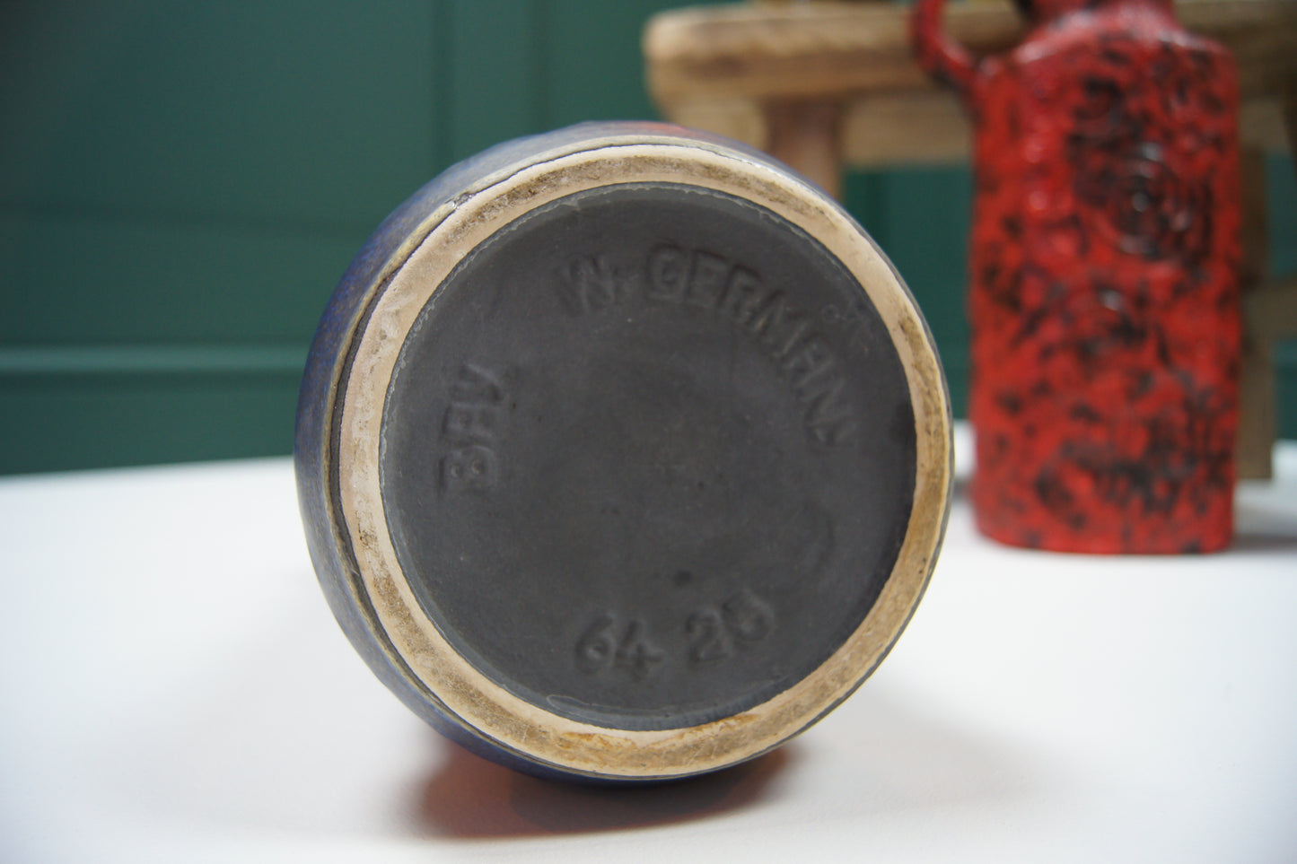 Medium Blue & Brown West German Vase '64-25'