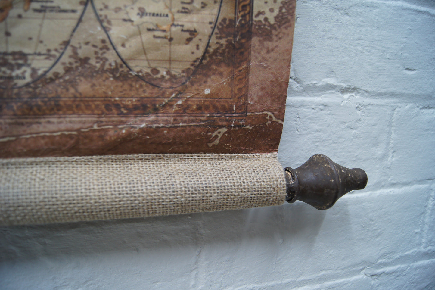 Rustic Large Hanging World Map