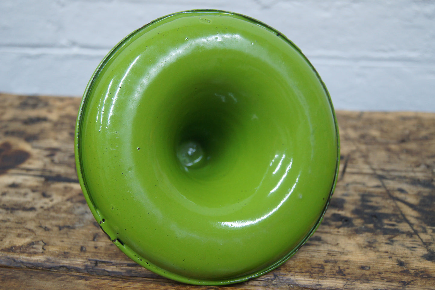 Green Enamelled Chamberstick