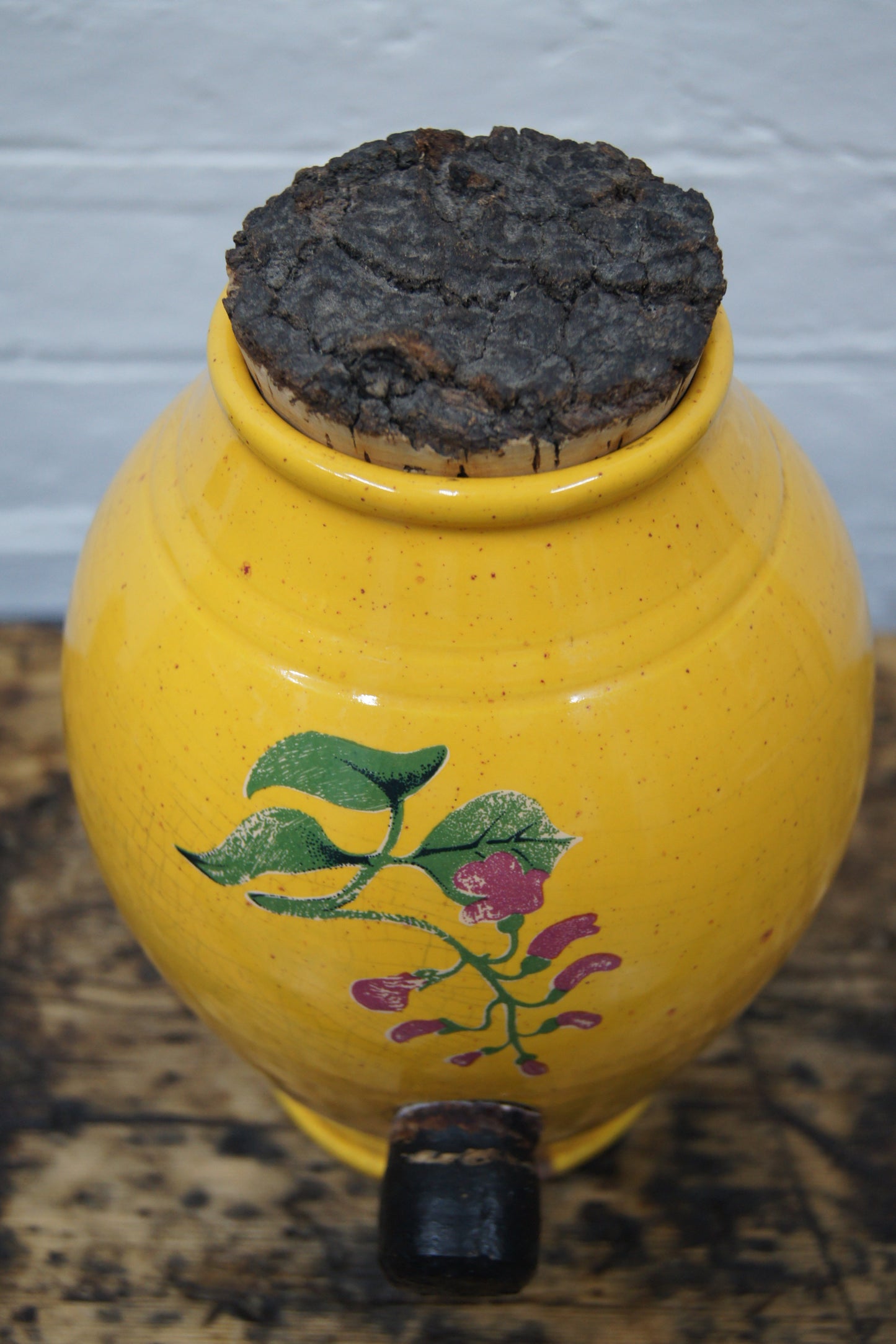 Vintage Yellow Vinegar Fermenting Vessel