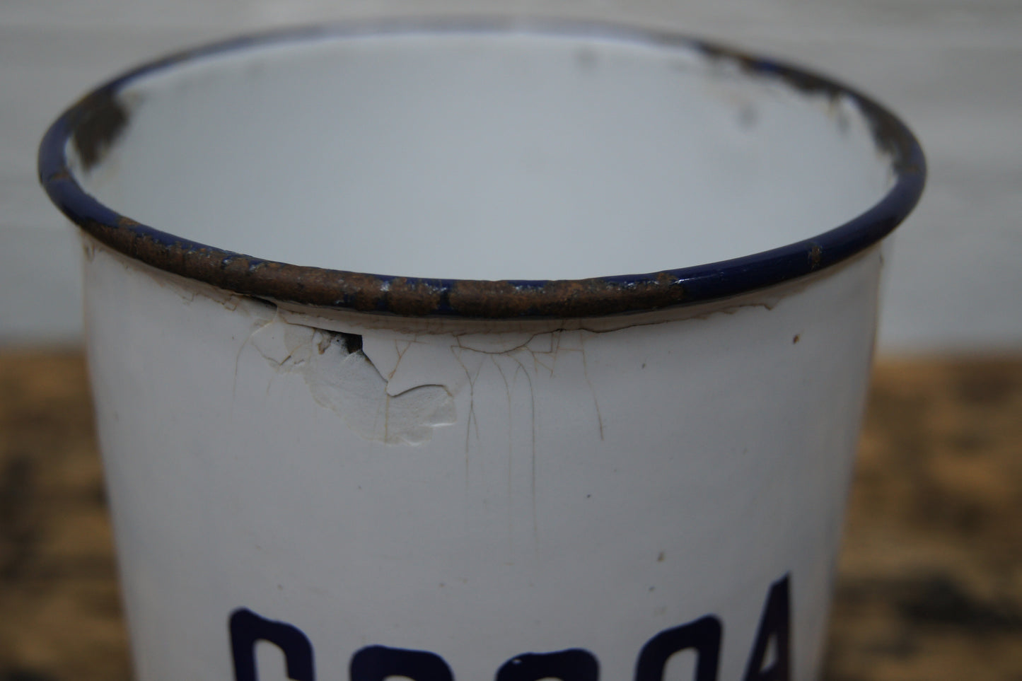 Vintage Cocoa enamelled Kitchen Canister
