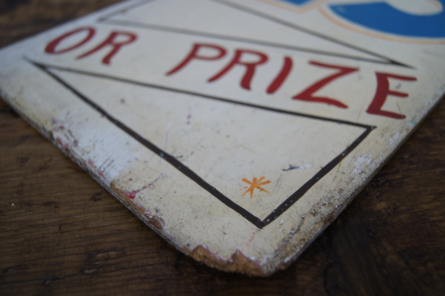 Vintage Hand-Painted Wooden Fairground Sign