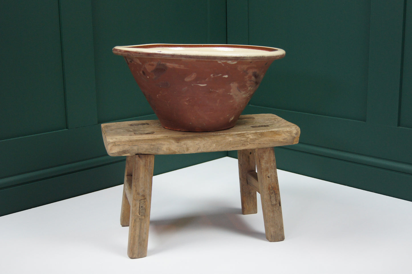 Antique Redware Dairy Bowl