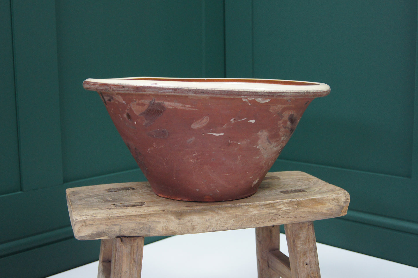 Antique Redware Dairy Bowl