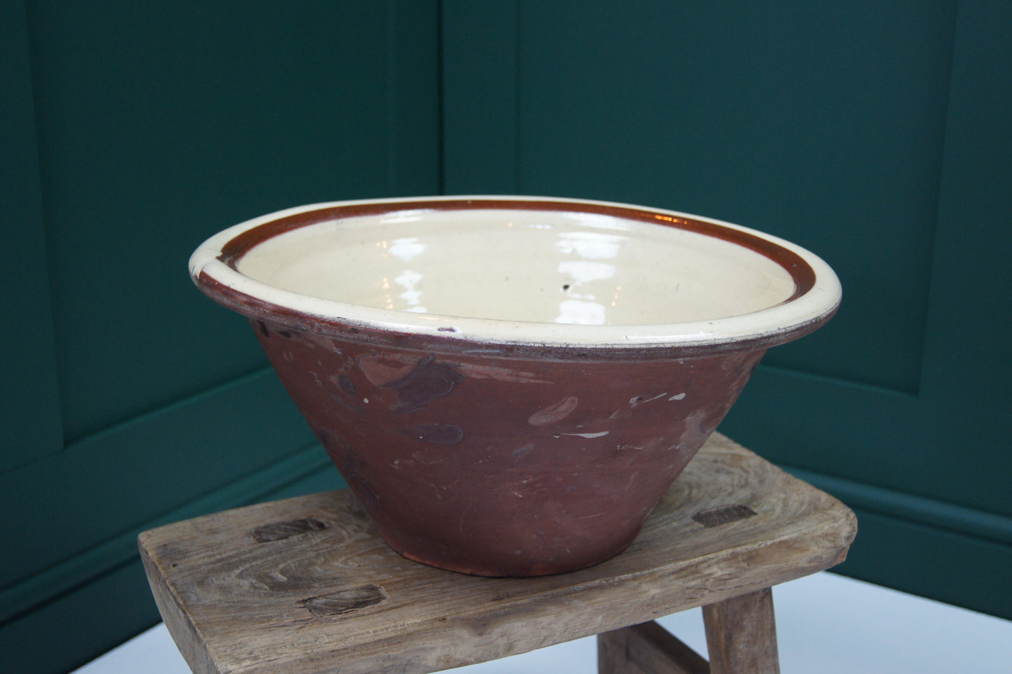 Antique Redware Dairy Bowl