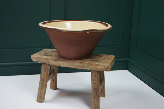 Antique Redware Dairy Bowl