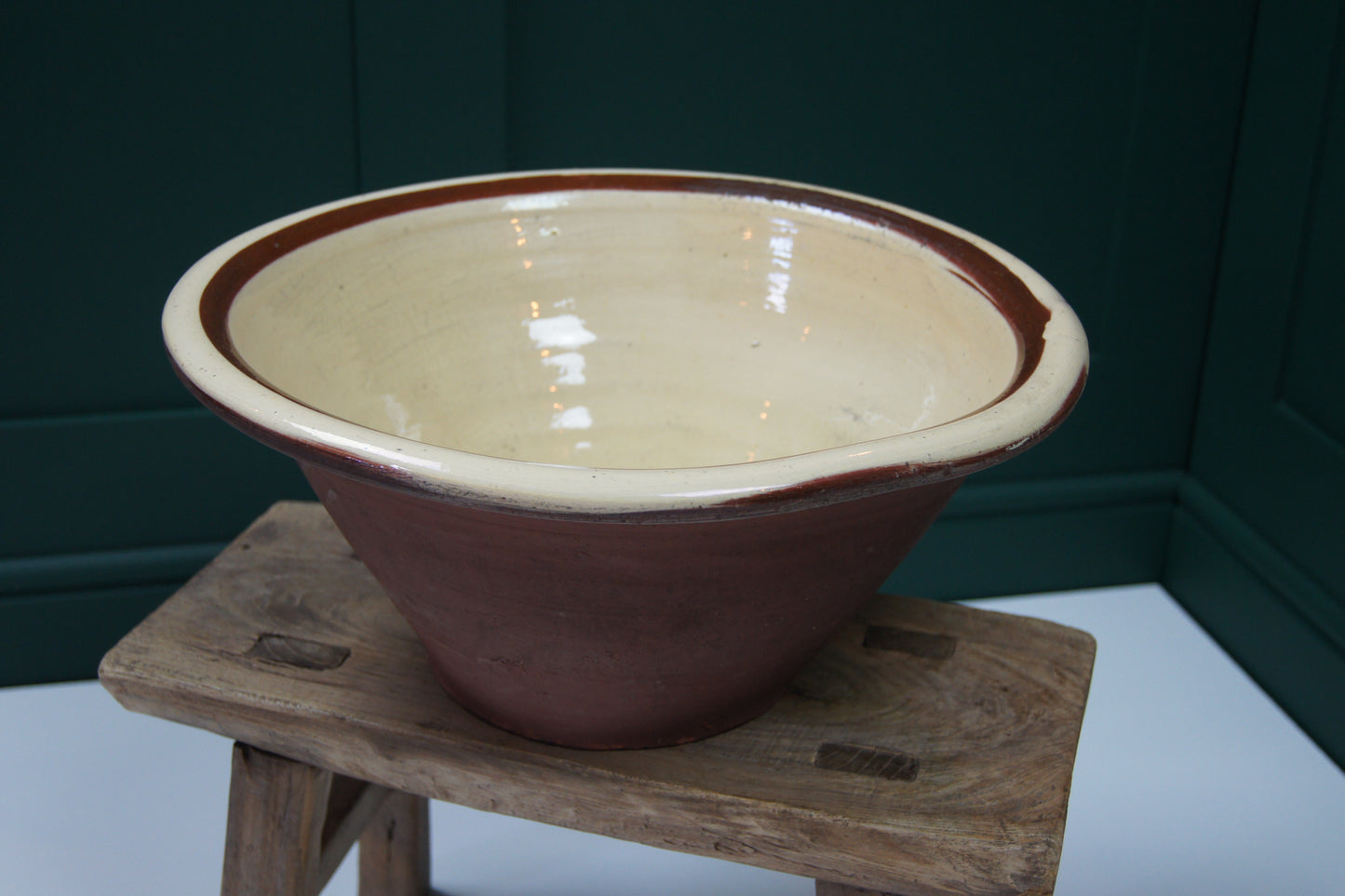 Antique Redware Dairy Bowl