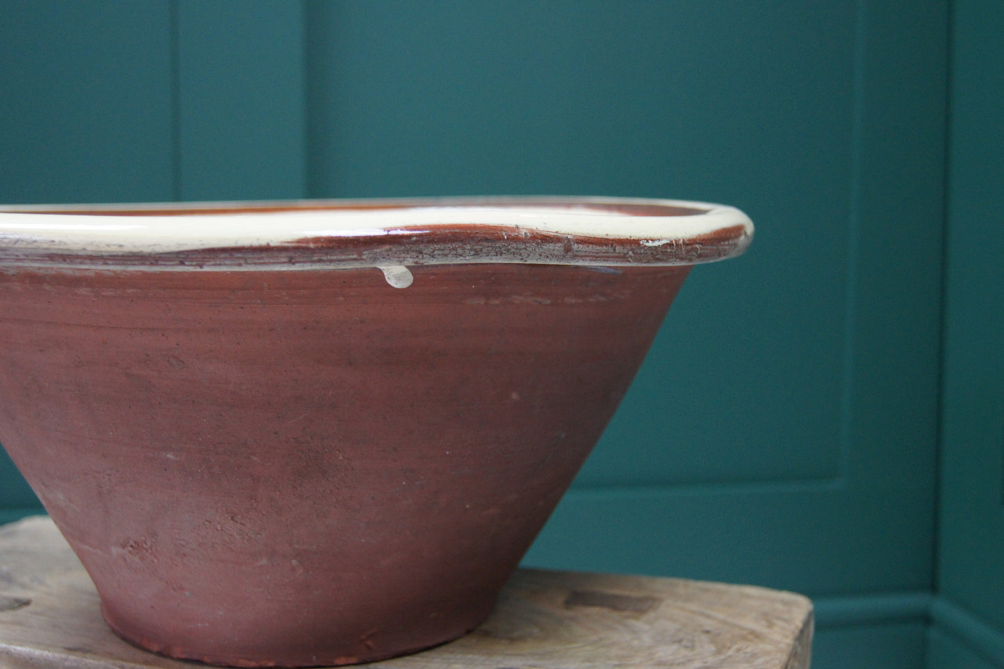 Antique Redware Dairy Bowl