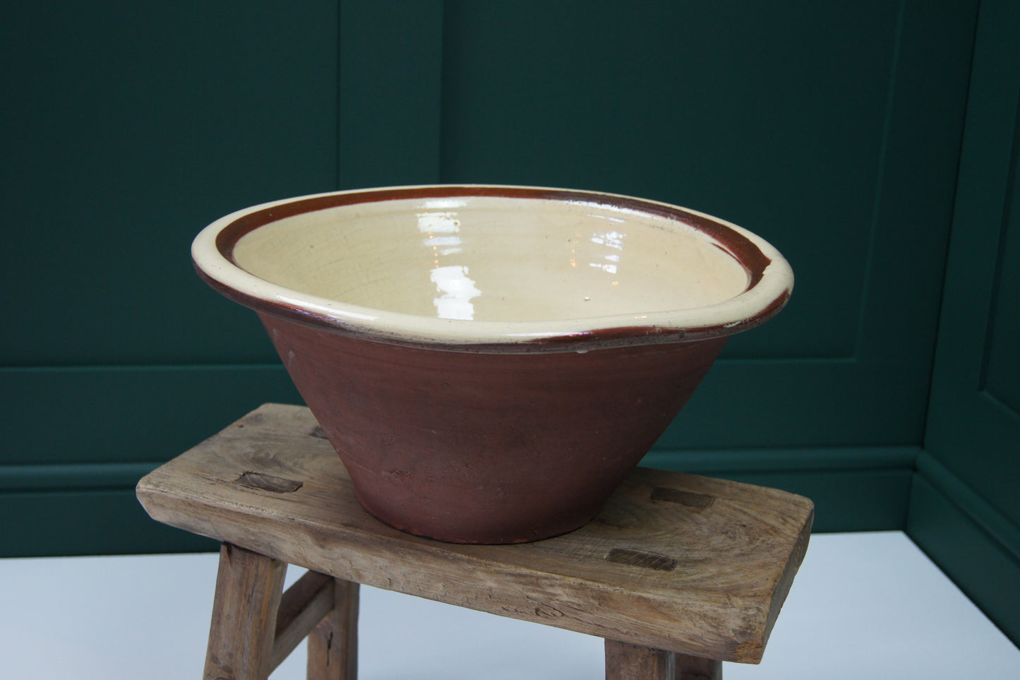 Antique Redware Dairy Bowl