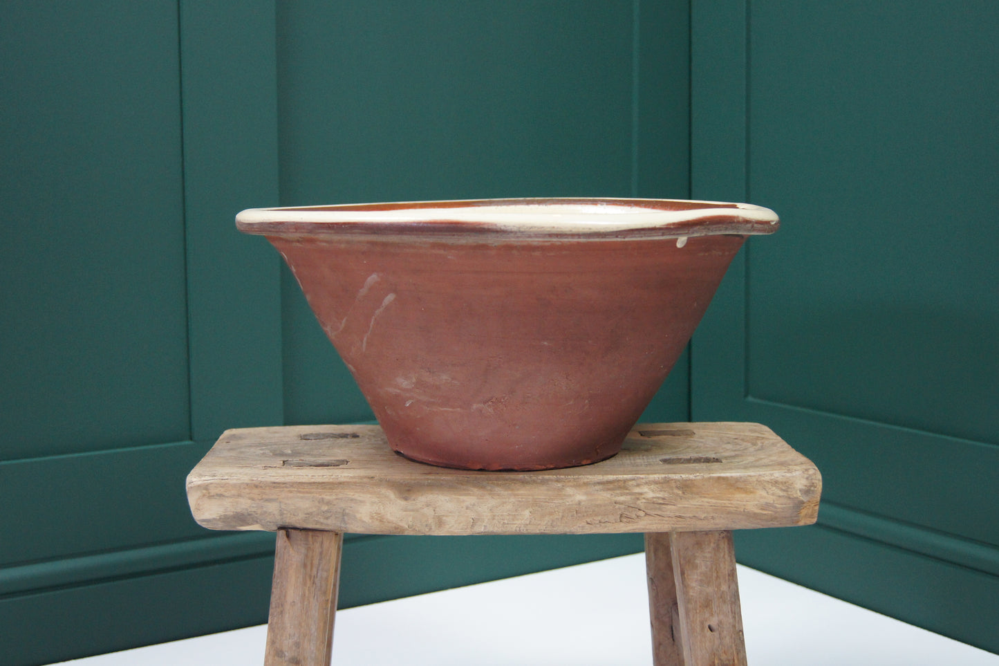 Antique Redware Dairy Bowl