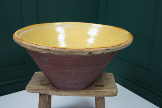 Large Antique Redware Dairy Bowl