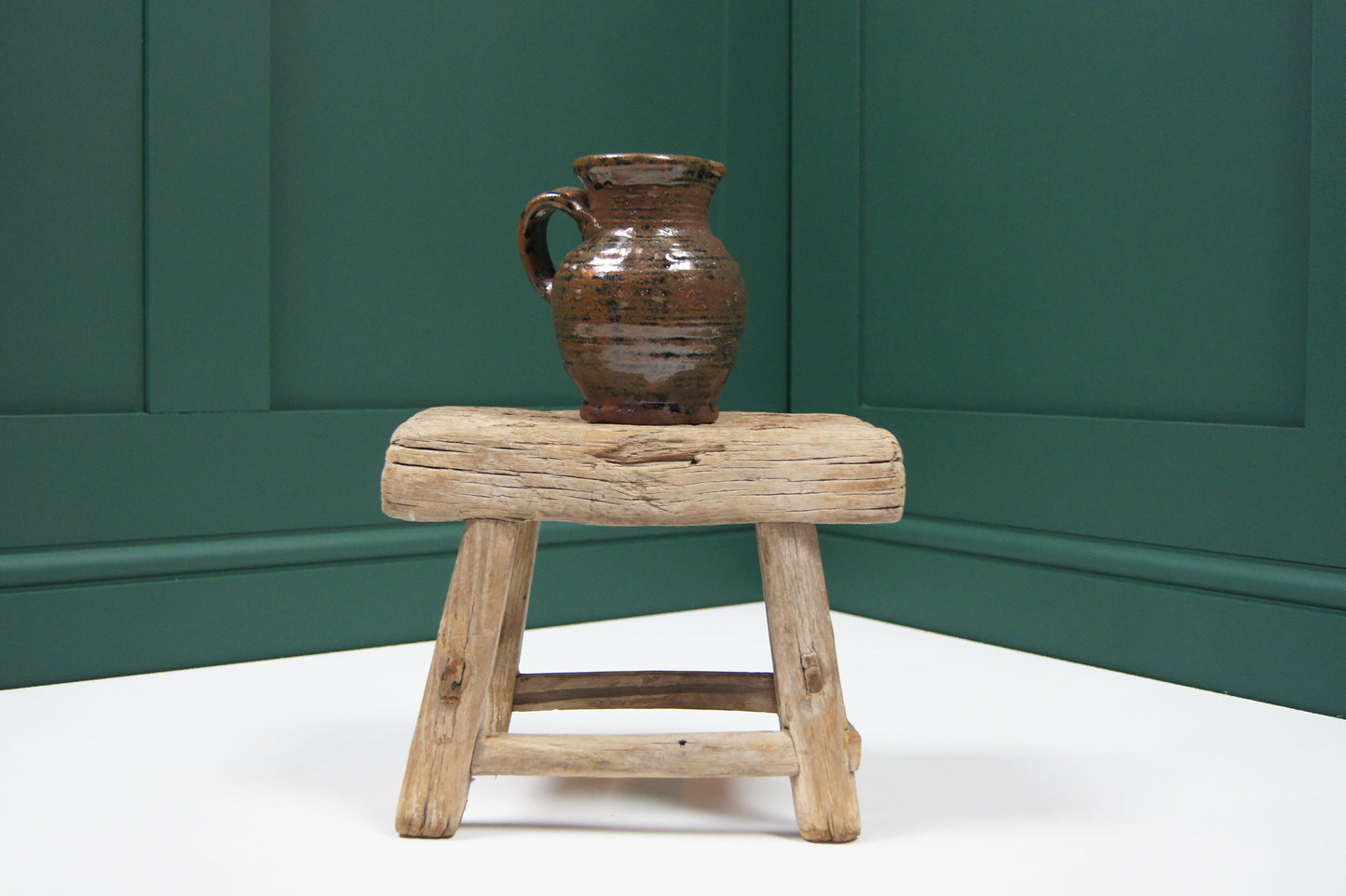 Handmade Jug with Brown and Black Glaze