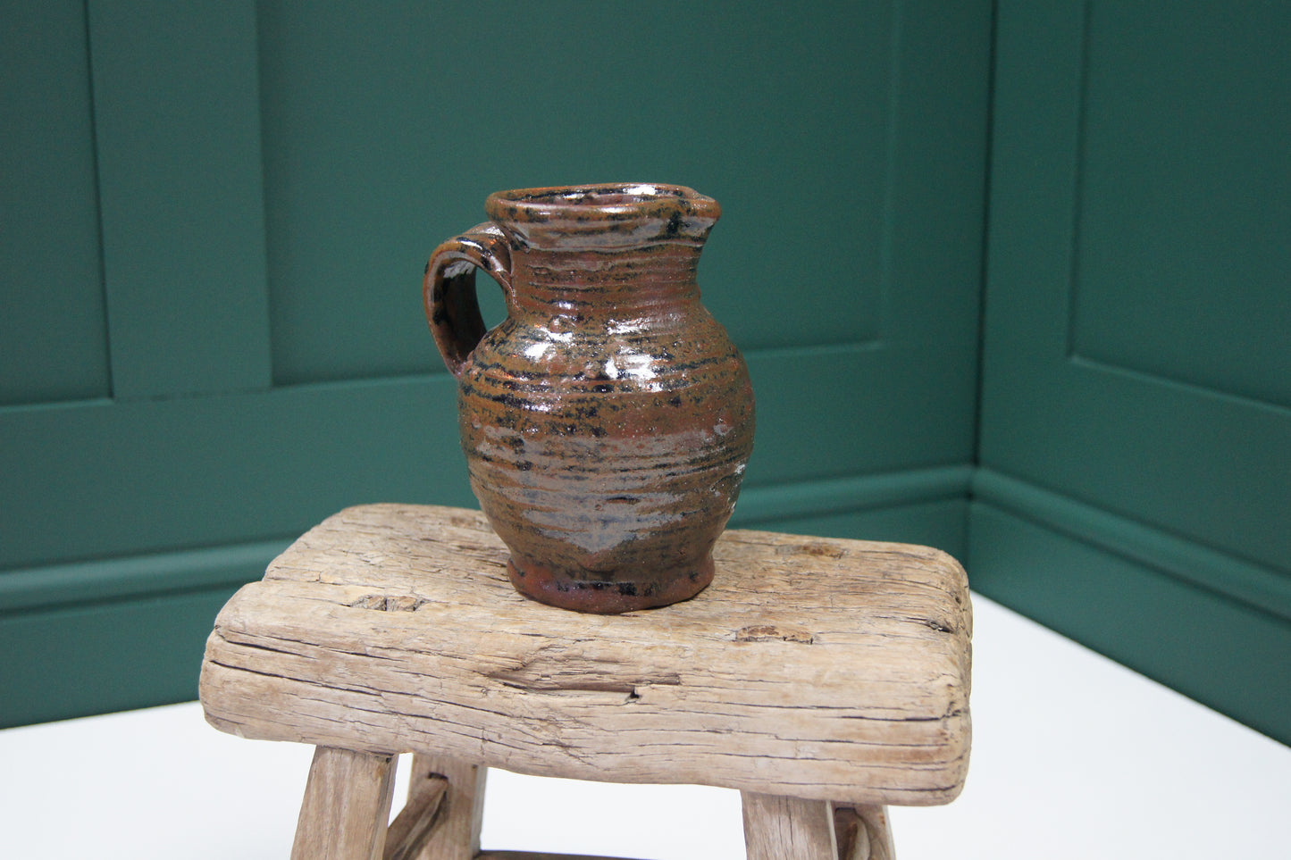 Handmade Jug with Brown and Black Glaze