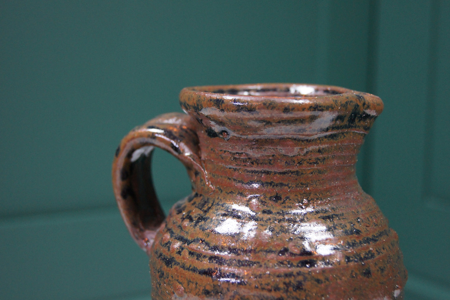 Handmade Jug with Brown and Black Glaze