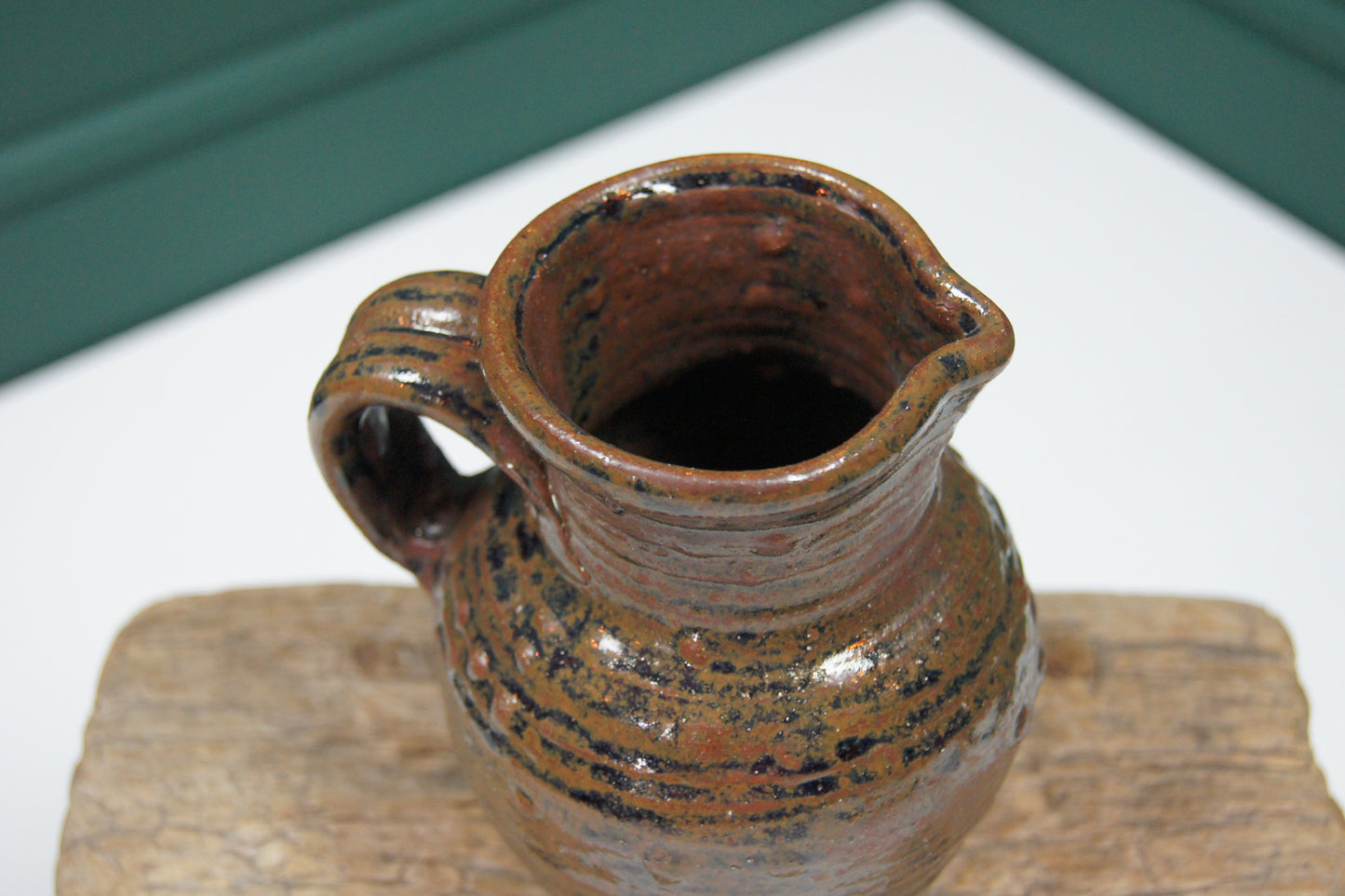 Handmade Jug with Brown and Black Glaze