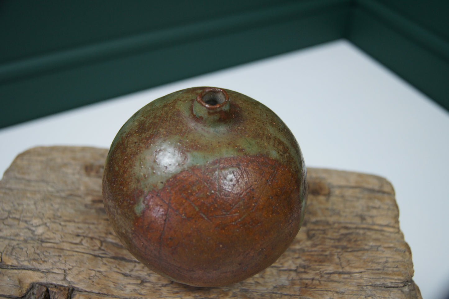 Small Round Pottery Glazed Vase