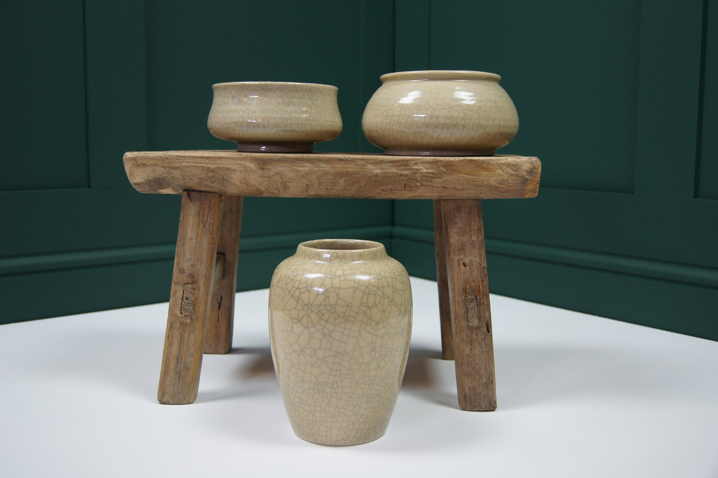 Crackle Glazed Pottery - Small Bowl