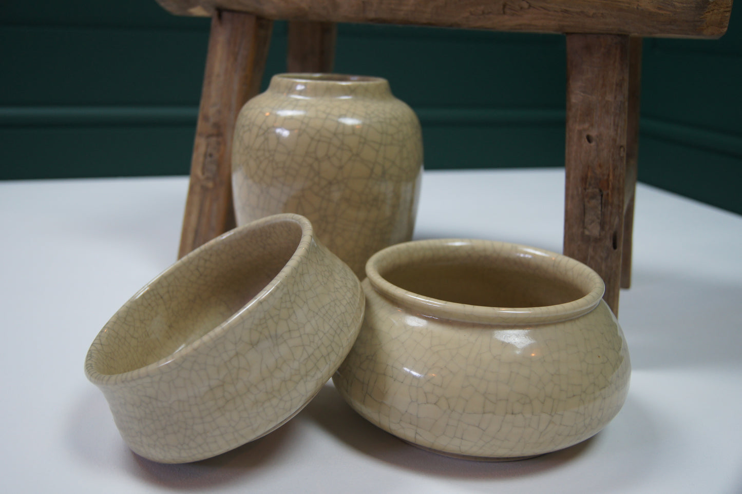 Crackle Glazed Pottery - Medium Bowl