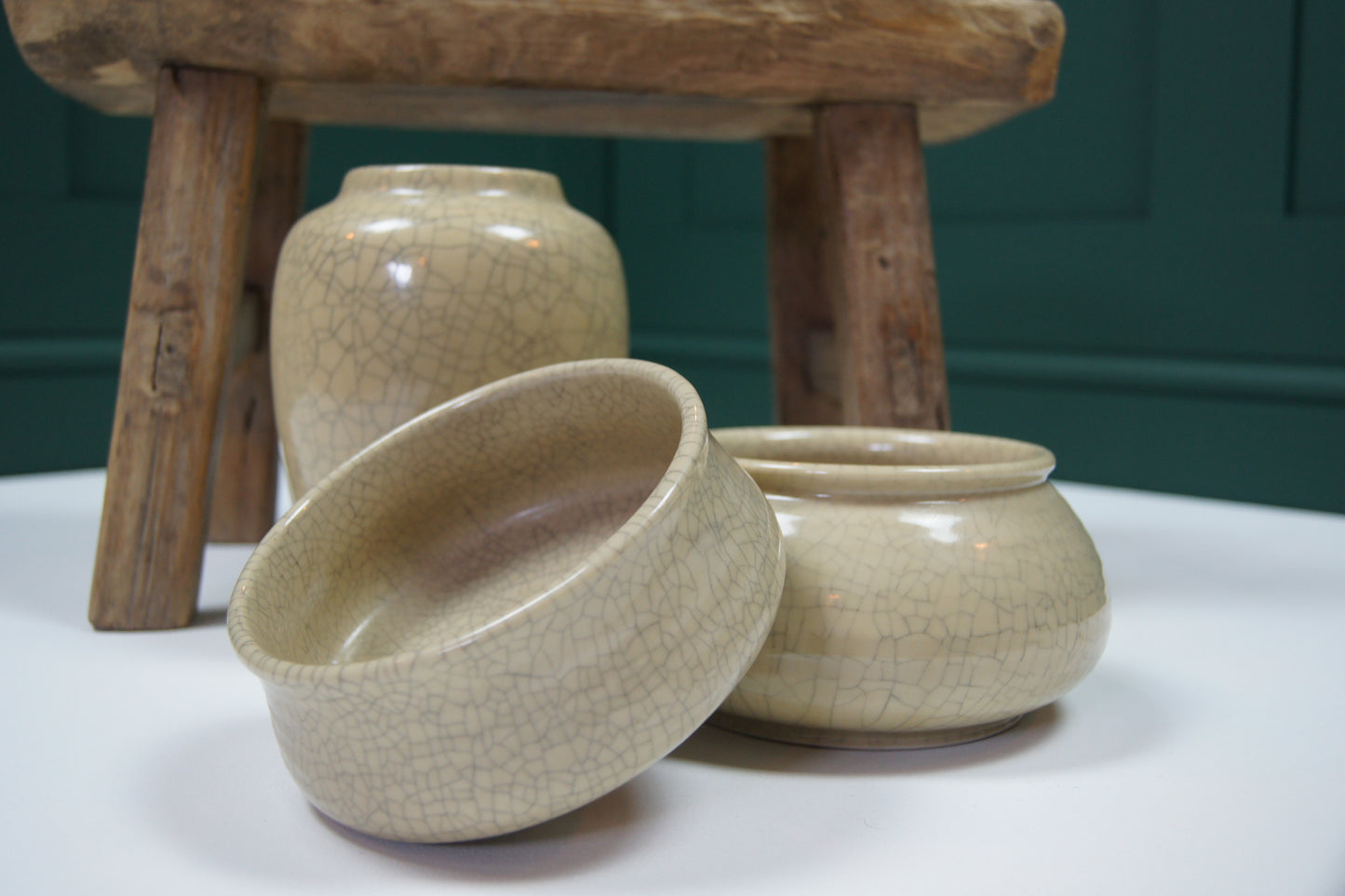 Crackle Glazed Pottery - Small Bowl