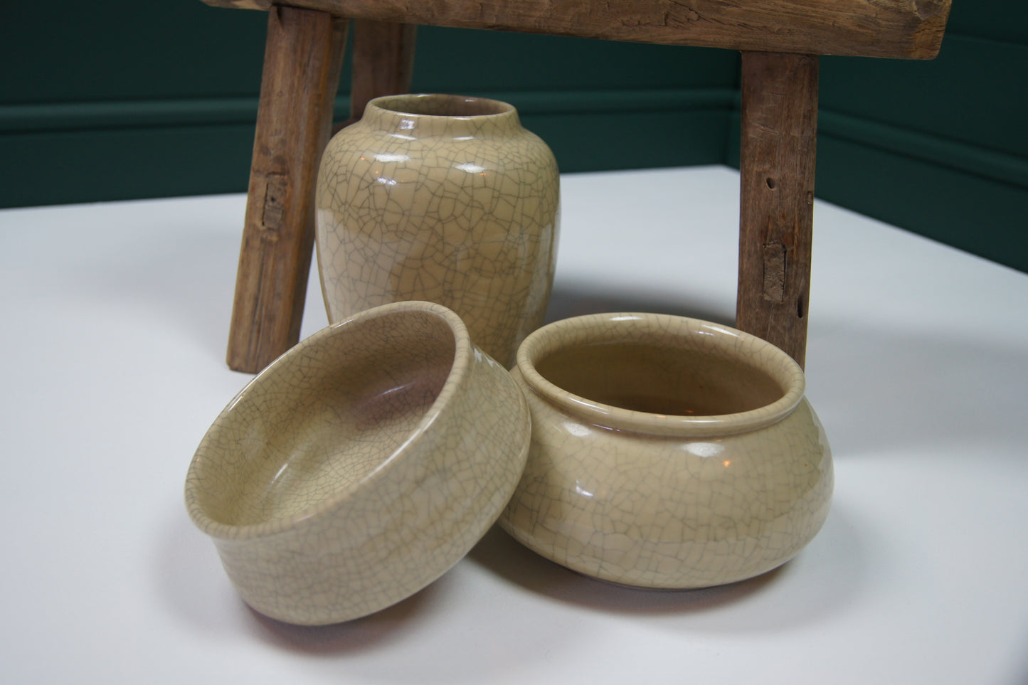 Crackle Glazed Pottery - Medium Bowl