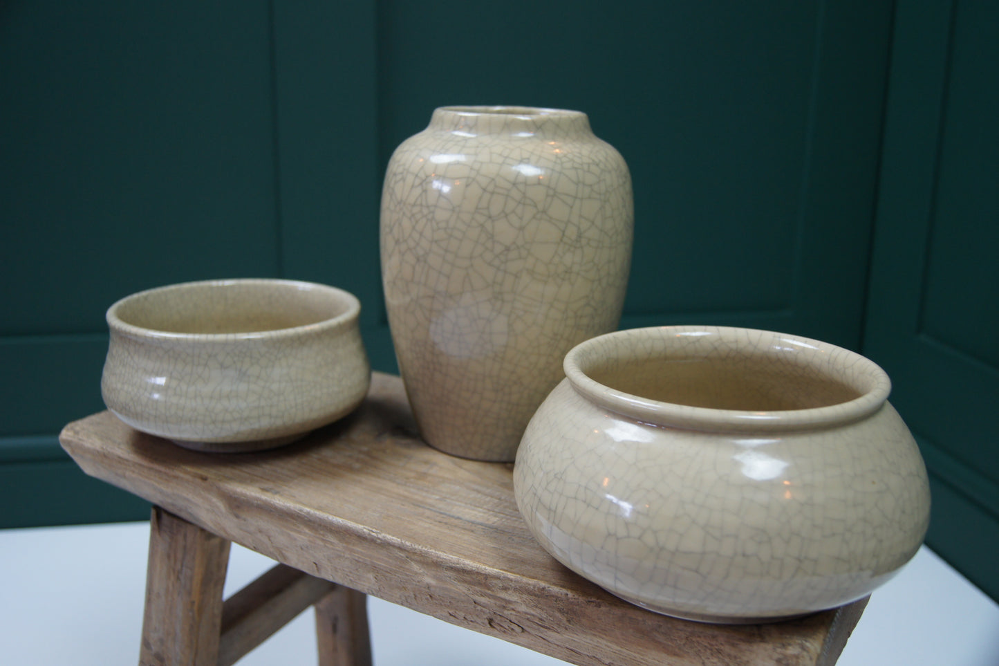 Crackle Glazed Pottery - Medium Bowl