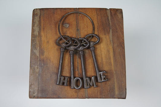 Set of 4 Large Cast Iron 'HOME' Keys