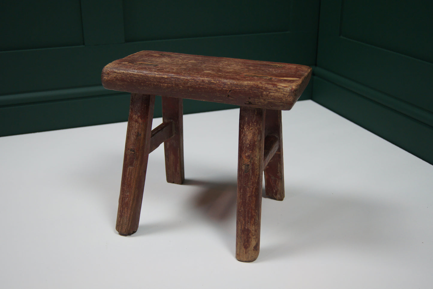 Medium Vintage Wooden Rounded Top Stool