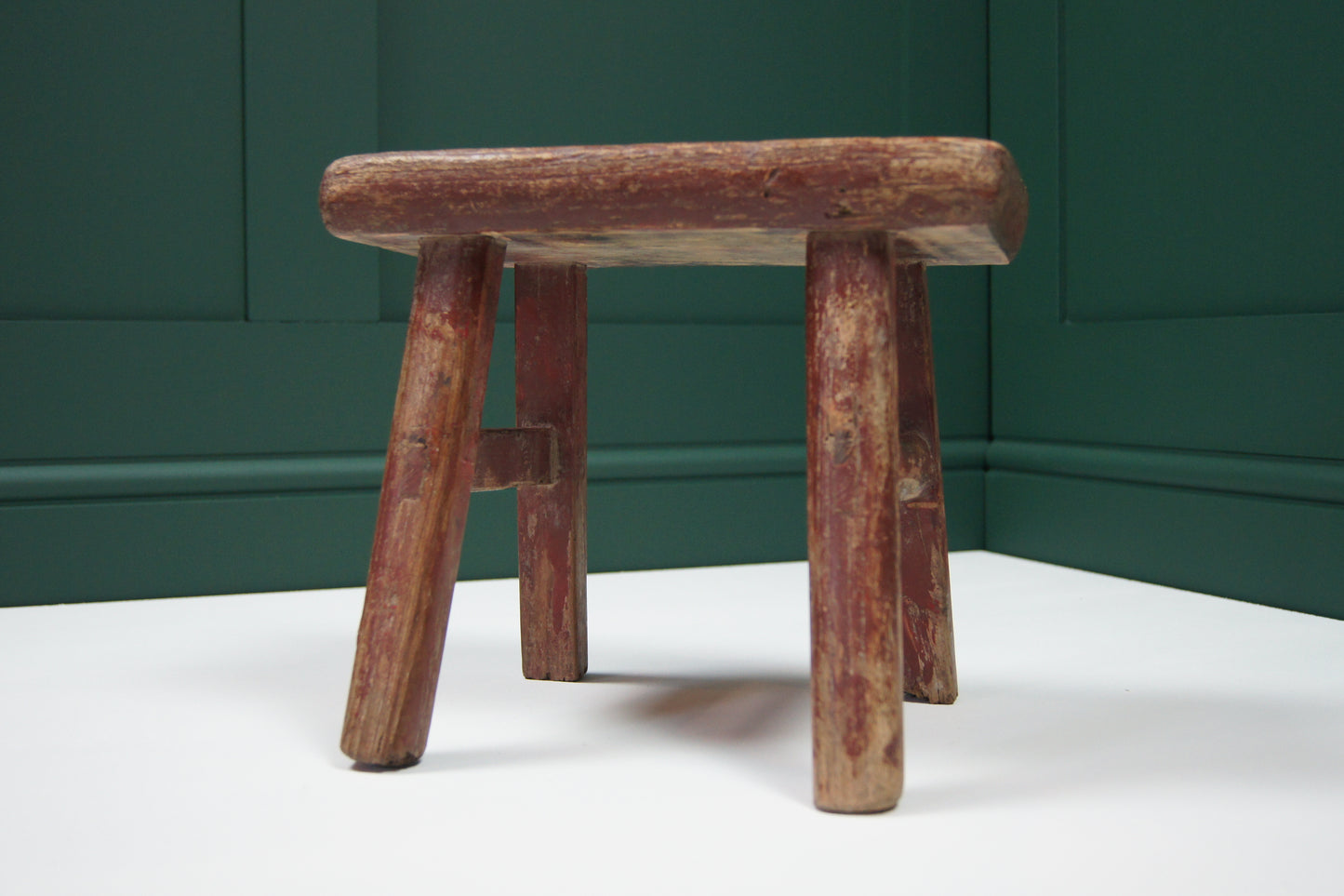 Medium Vintage Wooden Rounded Top Stool