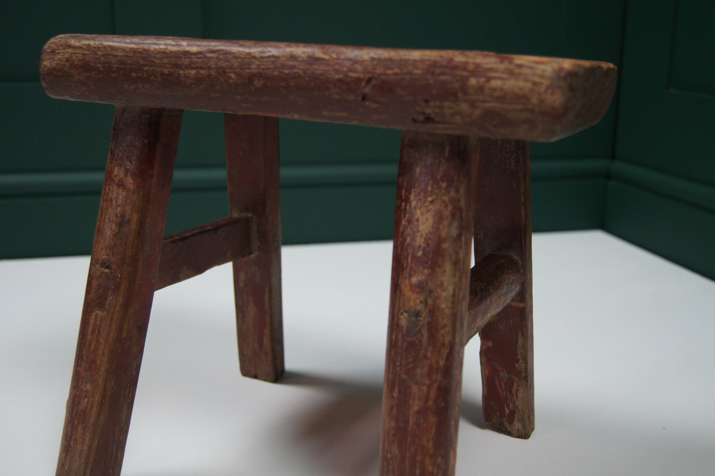 Medium Vintage Wooden Rounded Top Stool