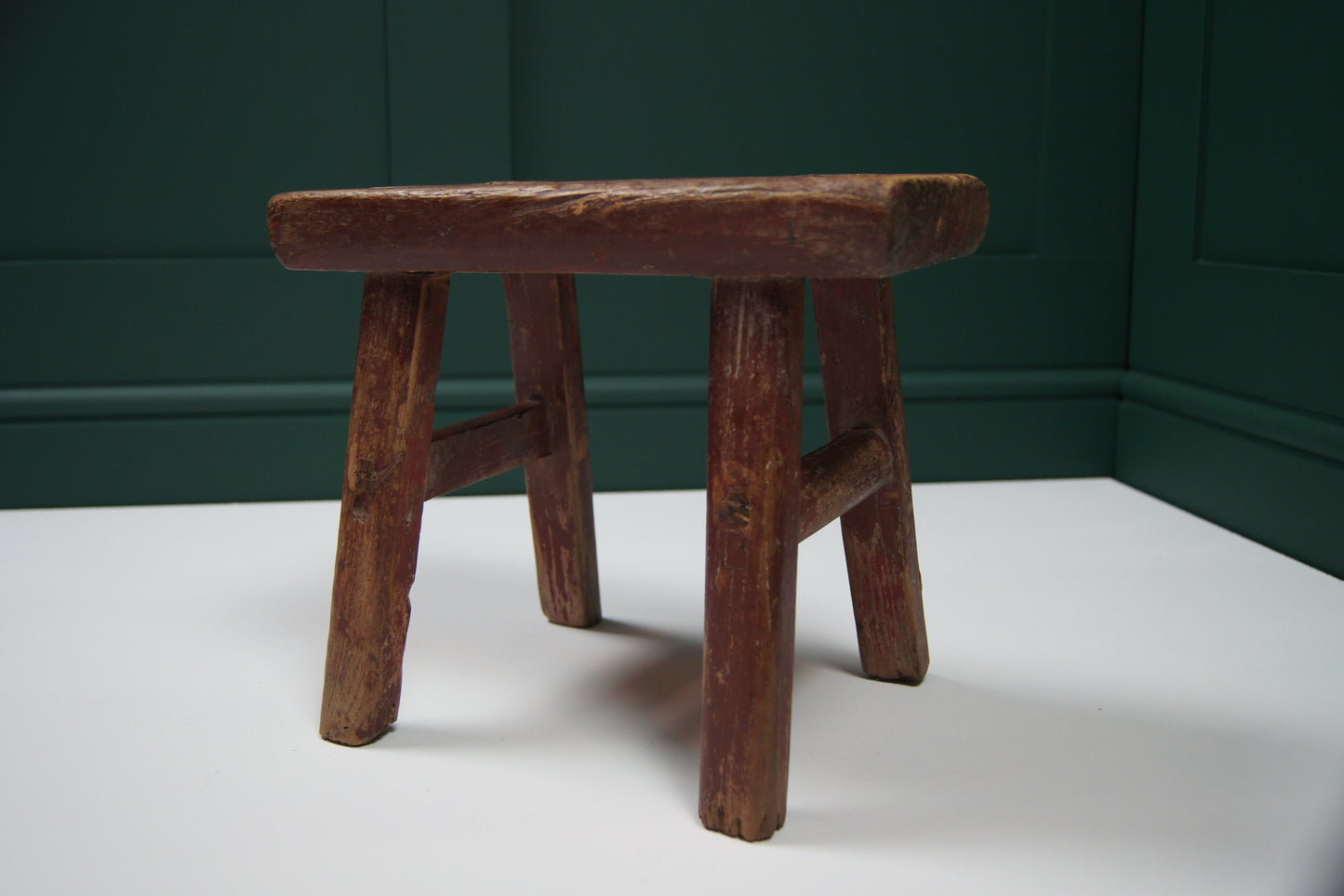 Medium Vintage Wooden Rounded Top Stool