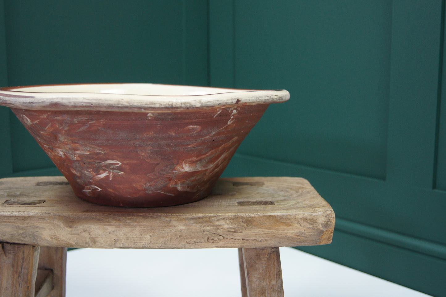 Antique Redware Dairy Bowl