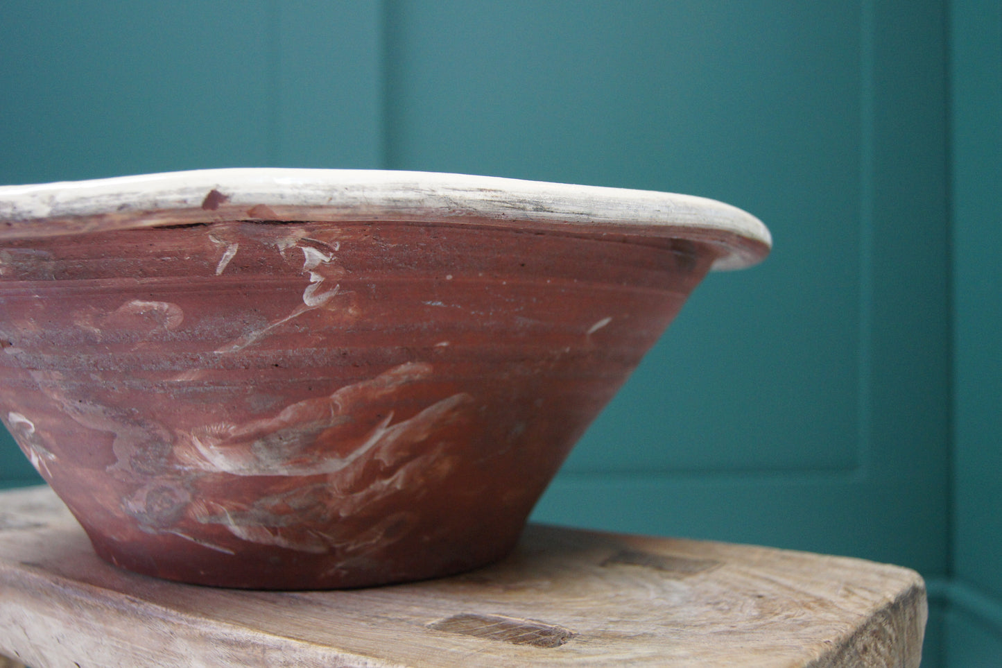 Antique Redware Dairy Bowl