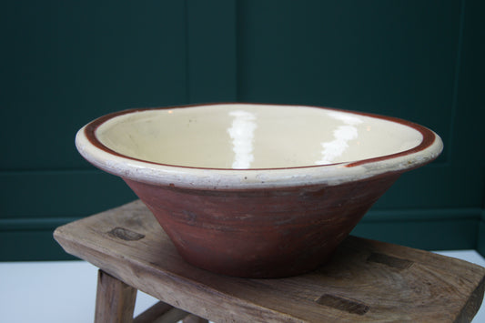Antique Redware Dairy Bowl