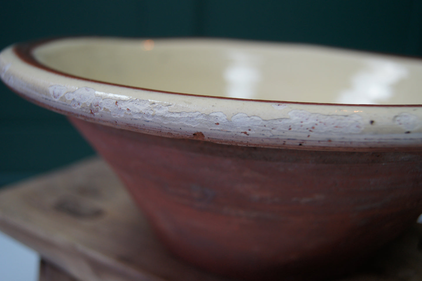 Antique Redware Dairy Bowl