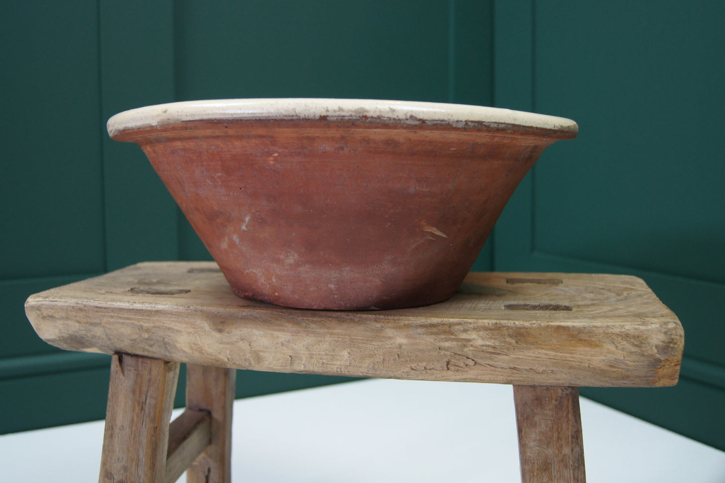 Antique Redware Dairy Bowl