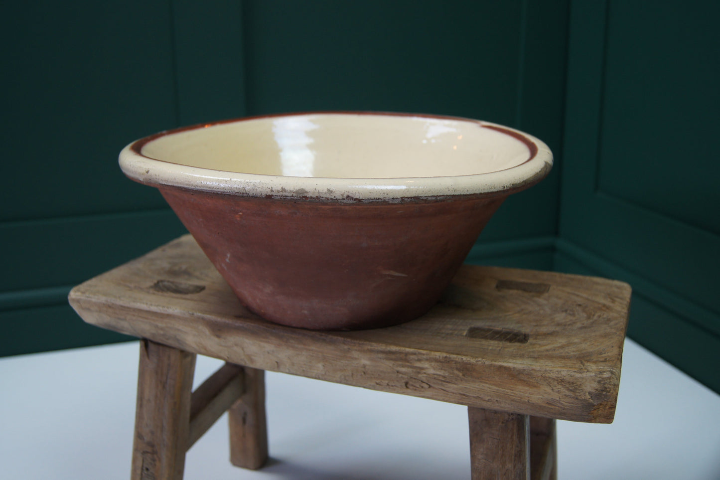 Antique Redware Dairy Bowl