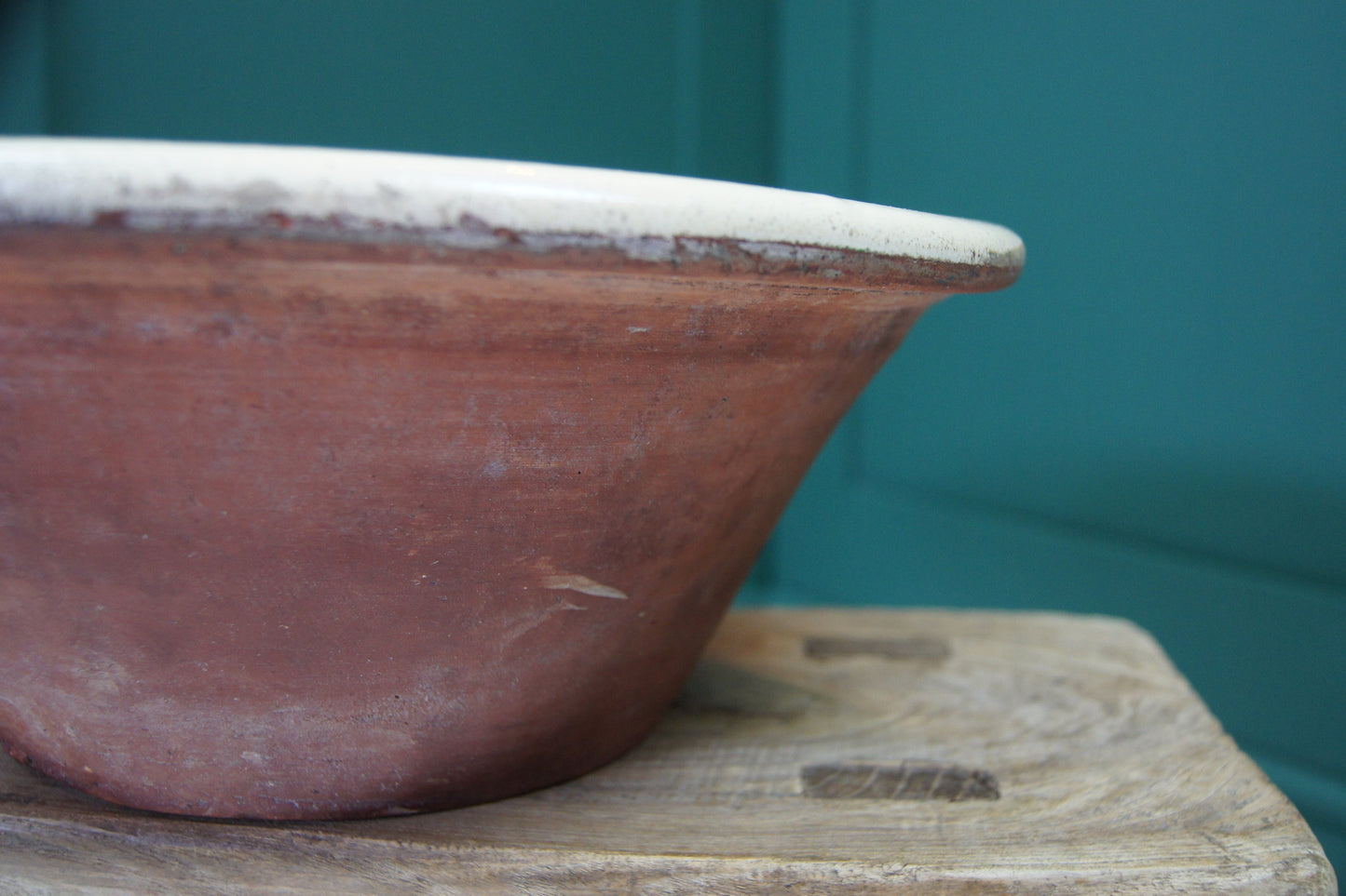 Antique Redware Dairy Bowl