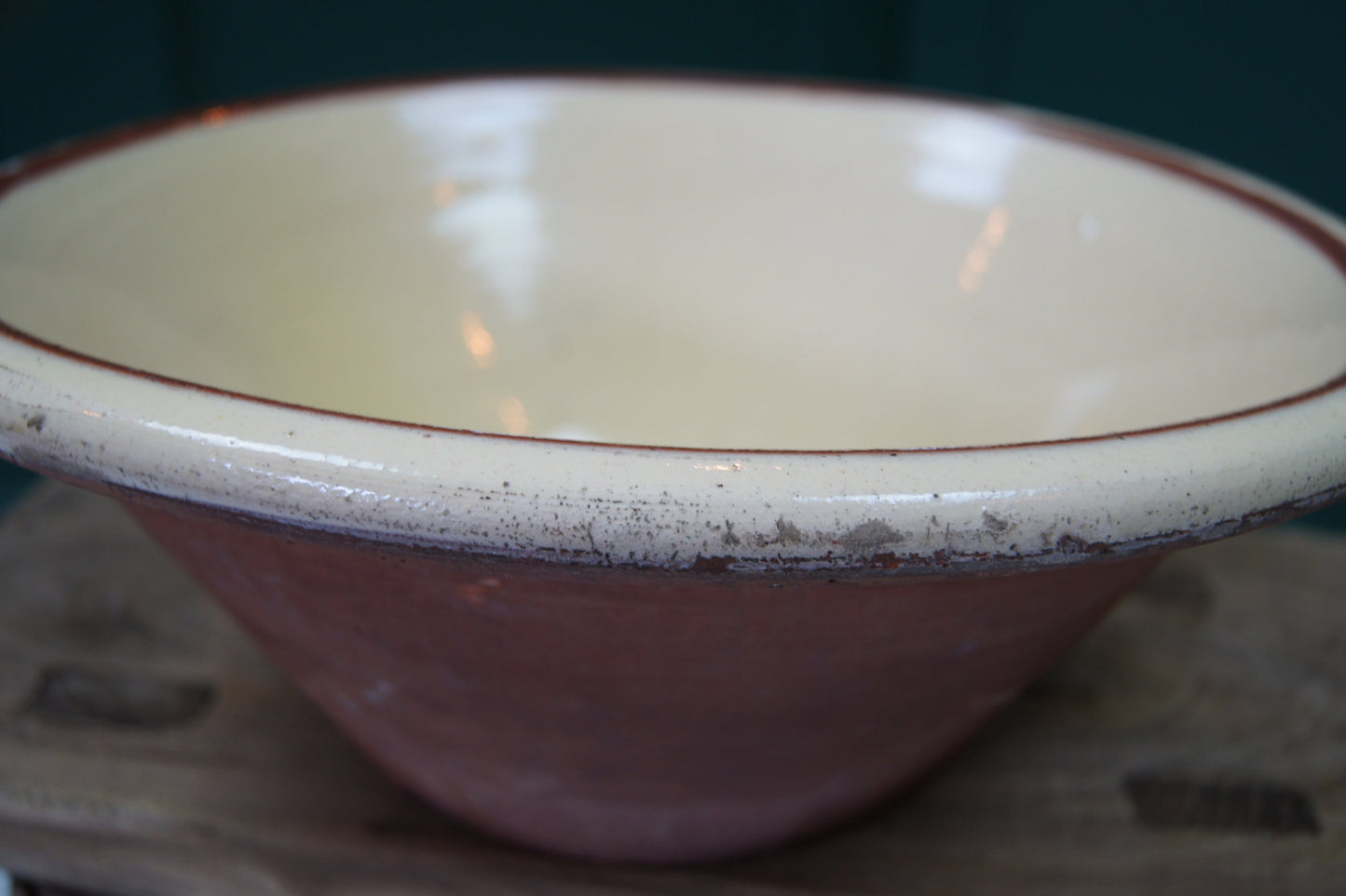 Antique Redware Dairy Bowl