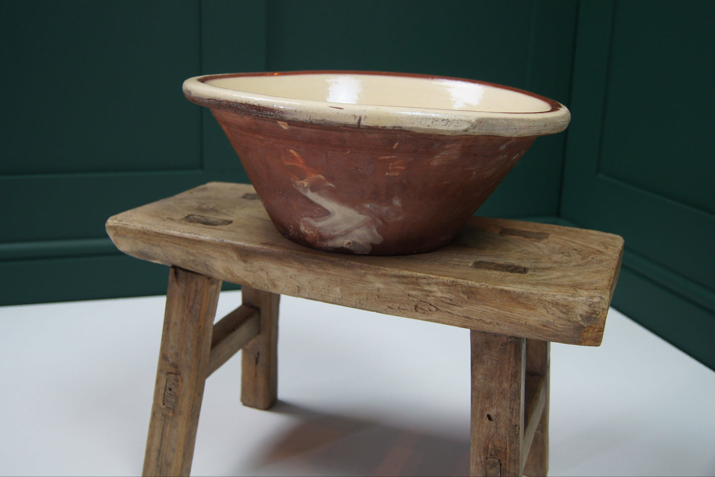 Antique Redware Dairy Bowl